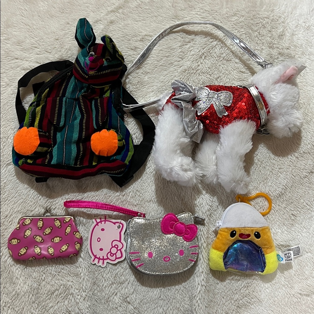 Kids Purse Coin Purse lot dog hello kitty monkey